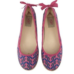 UGG Vibrant Indah Marrakeh Pink and Blue Flats size 7 1/2
